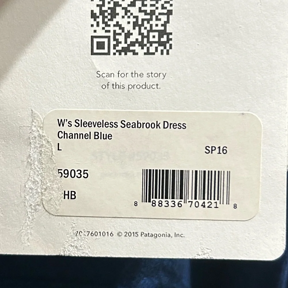 Patagonia W's Sleeveless Seabrook Dress Channel Blue NWT L - Picture 4 of 6